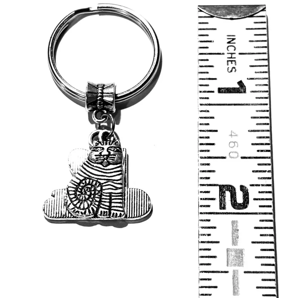 Silver Cat Lover Keychain